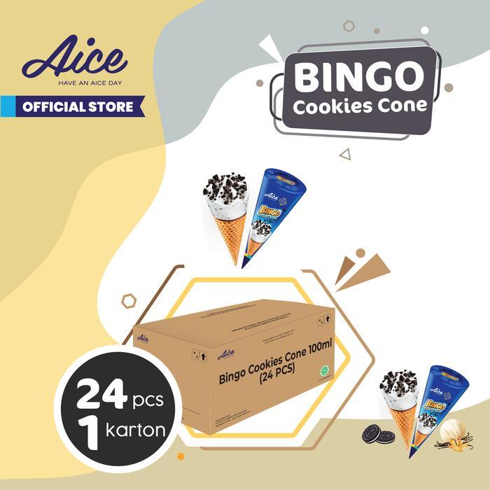 ap1q- Aice Bingo Cookies Cone (1 Karton = Isi 24Pcs) Es Krim
