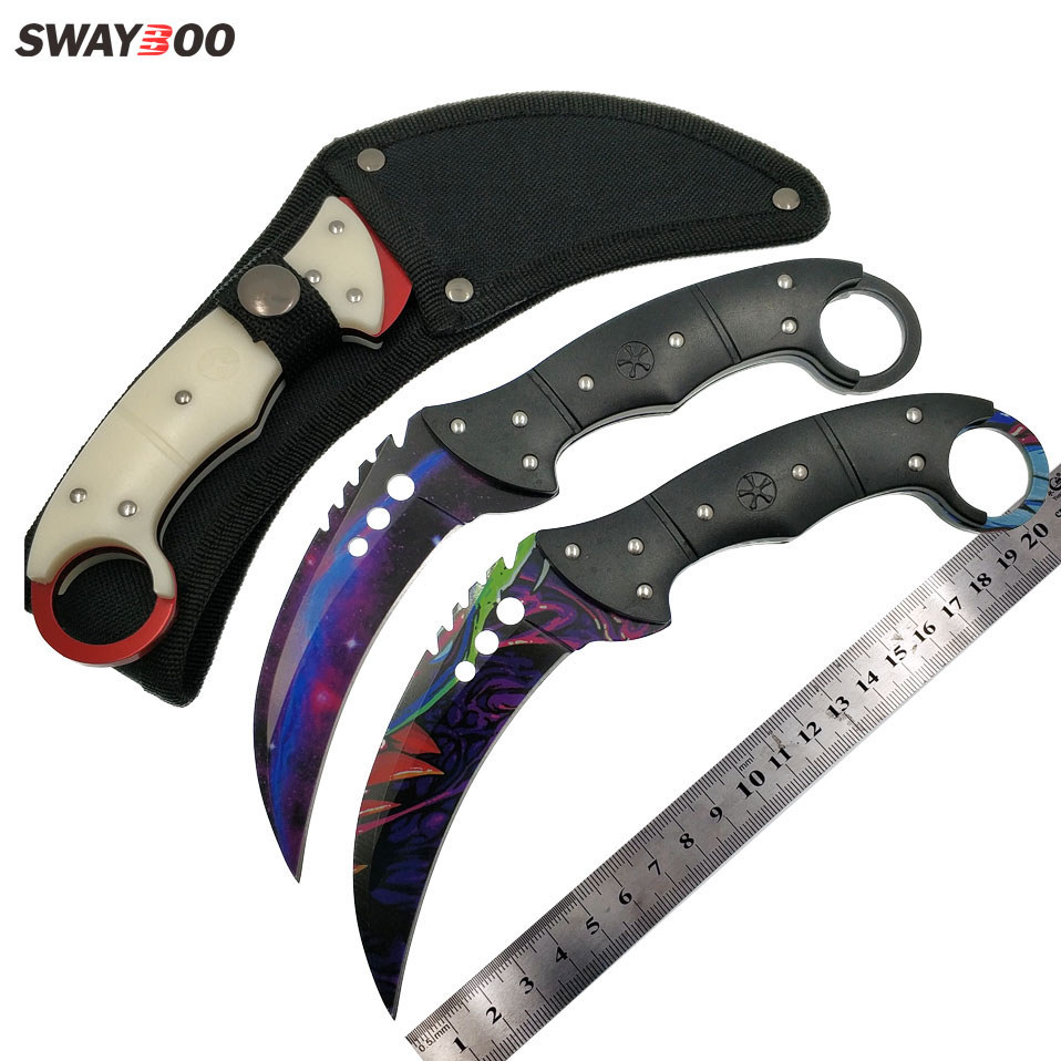 Swayboo Doppler Cs Go Talon Knife Fade Counter Strike Black Tactical Camping Fixed Blade Outdoor