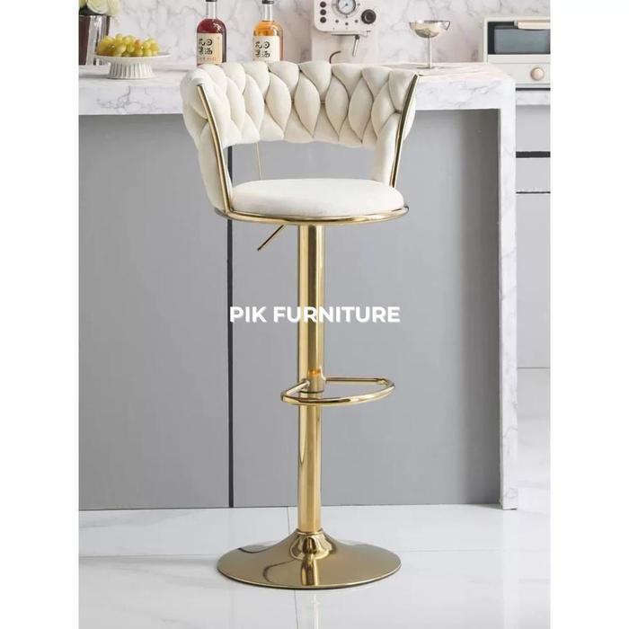 Kursi Bar Tinggi Barstool Cafe Kursi Salon Hidrolik Bangku Bar Kaki Gold Emas