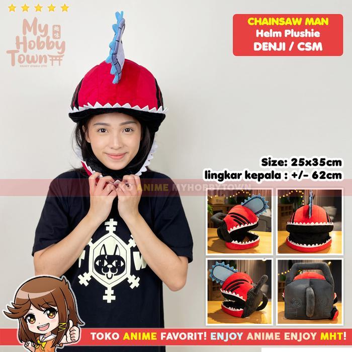 Melayani Faktur Pajak Helm Kepala Topeng Anime Chainsaw Man Denji Plushie Cosplay Hat Helmet