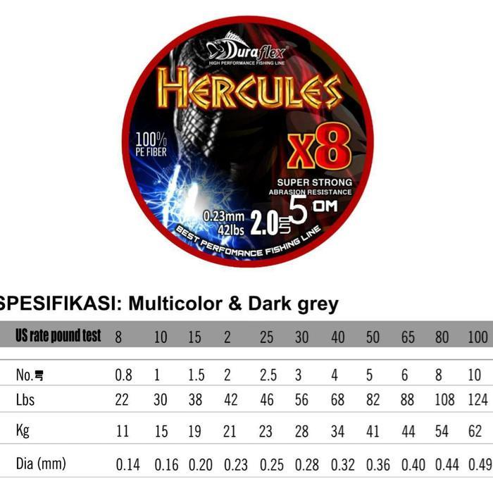 PE HERCULES MULTICOLOUR 50M