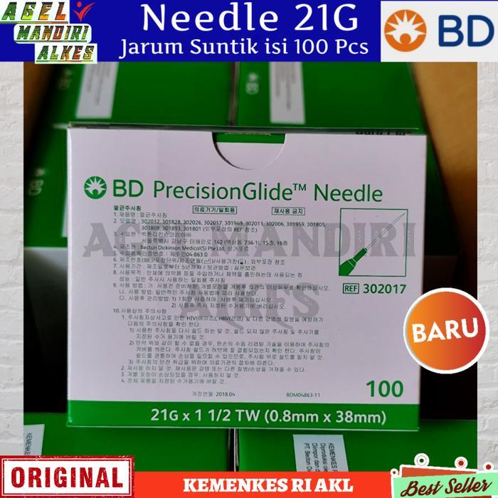 Bd - Needle 21G Box Isi 100 Pcs / Jarum Suntik Disposable 21 G Bd Gercep