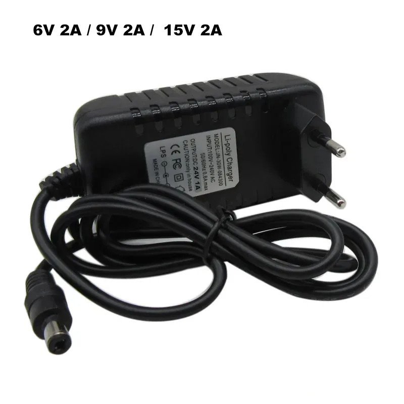 6V 2A 12W Dc Power Supply Adapter 100~240V Ac To Dc 9V 2 Amp Converter 15V 1000Ma 800Ma 600Ma 400Ma