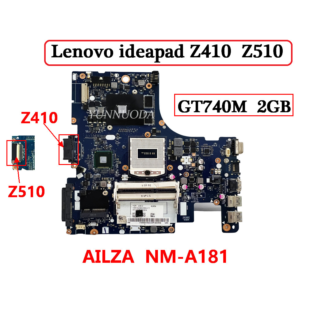 Original For Lenovo Z410 Z510 Laptop Motherboard With GT740M 2GB GPU HM86 DDR3 AILZA  NM-A181 100% T