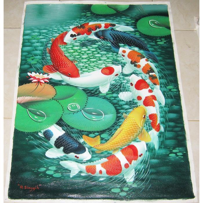 Lukisan Ikan Koi 9 Membentuk Angka 9