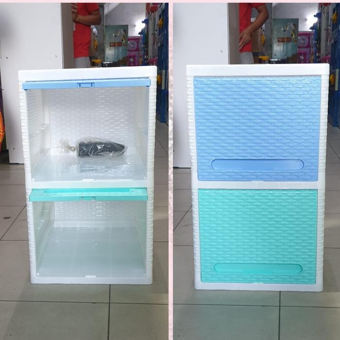 lemari plastik laci plastik club flip susun 2