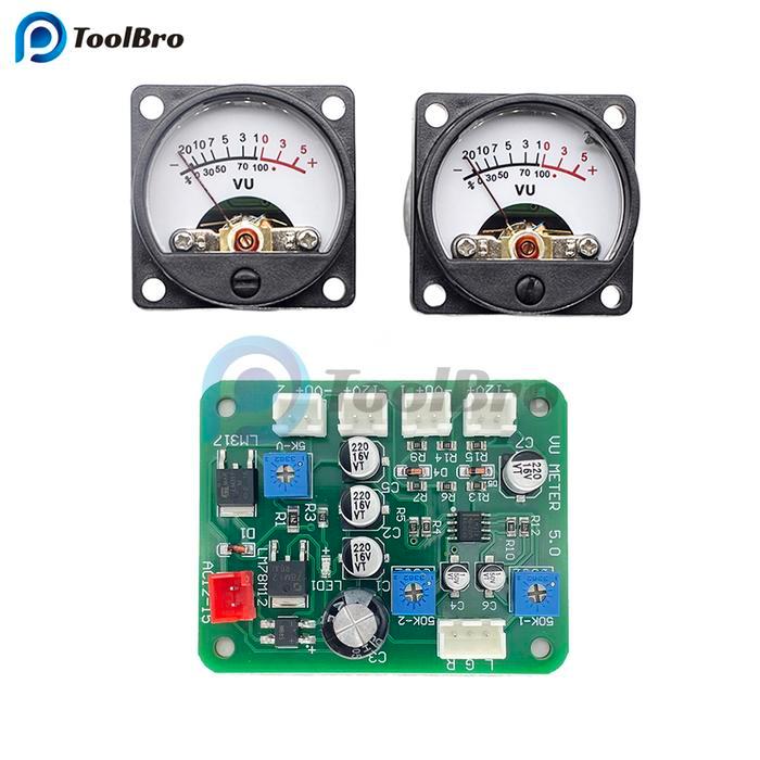 Vu Level Audio Meter Stereo Amplifier Board+2Pcs Vu Meter 9-12V Dc Stereo Amplifier Board Level