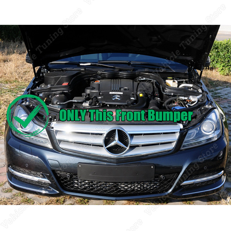 3Pcs Front Bumper Splitter Diffuser For Mercedes Benz W204 S204 Facelift C200 C260 C300 2011-2014 Fr