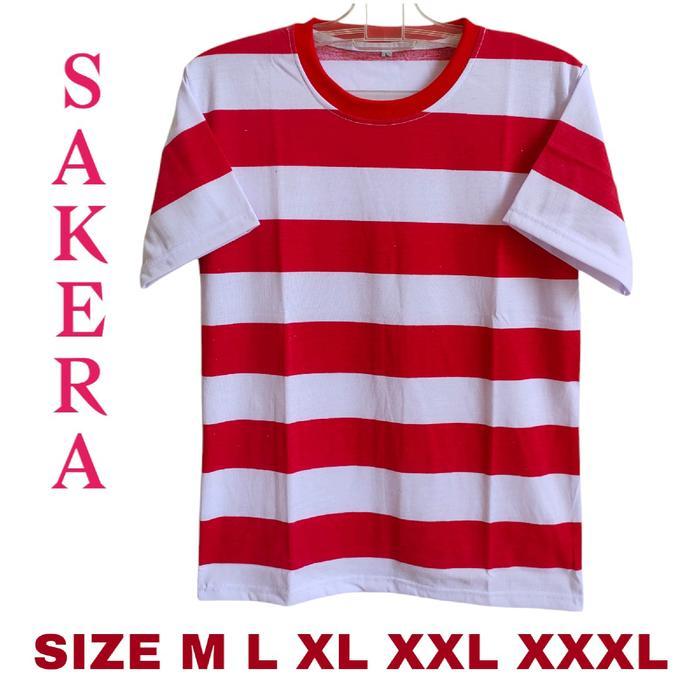 PROMO (GGV) KAOS OBLONG SALUR KAOS SAKERA TRADISIONAL KOAS ADAT MERAH PUTIH LENGAN PENDEK PRIA