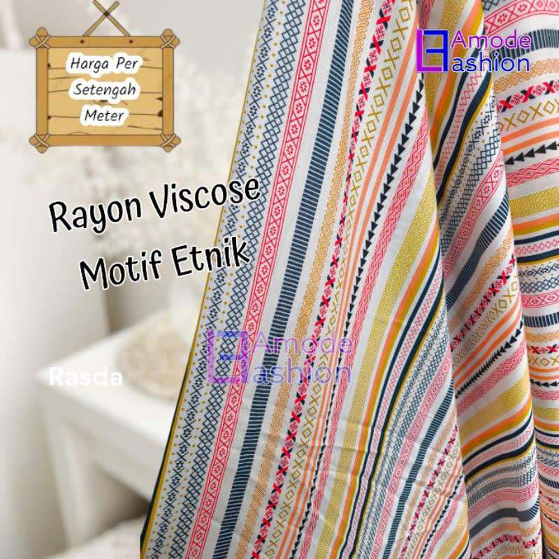 Kain Rayon Viscose Motif Etnik