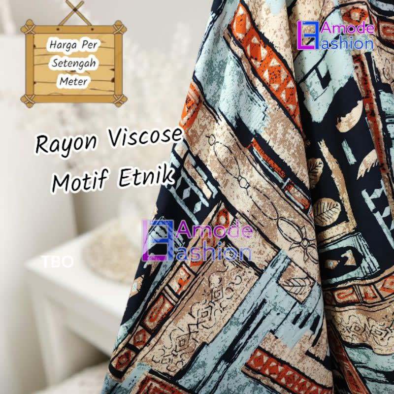 Kain Rayon Viscose Motif Etnik