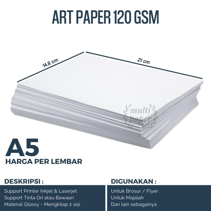 Kertas Art Paper A5 120 gsm / Art Paper A5 120 gr - harga per lembar