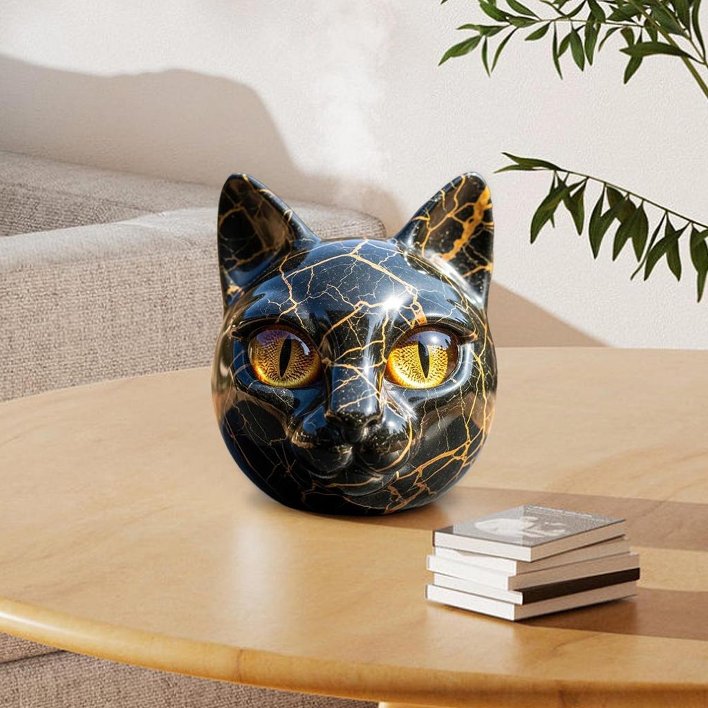 Cat Sculpture Elegant Black Cat Figurines Art Sculpture Resin Desk Decor Art Piece For Men Women