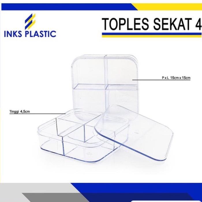 doni- Toples Kue Sekat 4 Toples Kotak Sekat