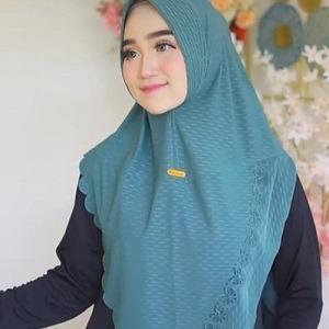 3P9U9- Ehg Khimar Laser Cuting Tsamara Bahan Jersey Motif By Ar-Rizwa Muslim Kerudung Jilbab Mutiara