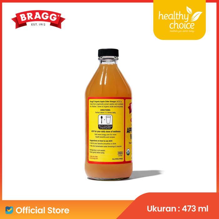 Bragg Organic Raw Unfiltered Apple Cider Vinegar 473 Ml (Include Extra Bubble) Cuka Apel Natural