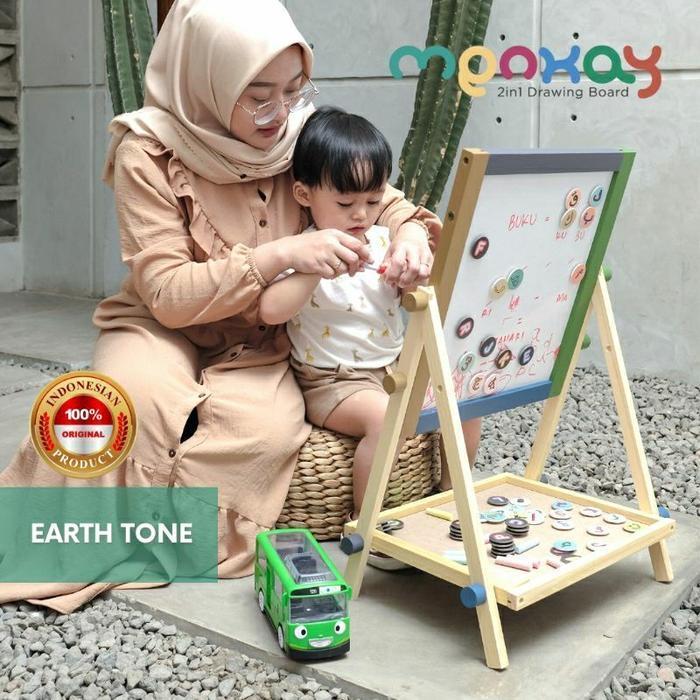produk limited menkay 2 in 1 drawing board papan tulis anak dapat kapur & spidol kode 981