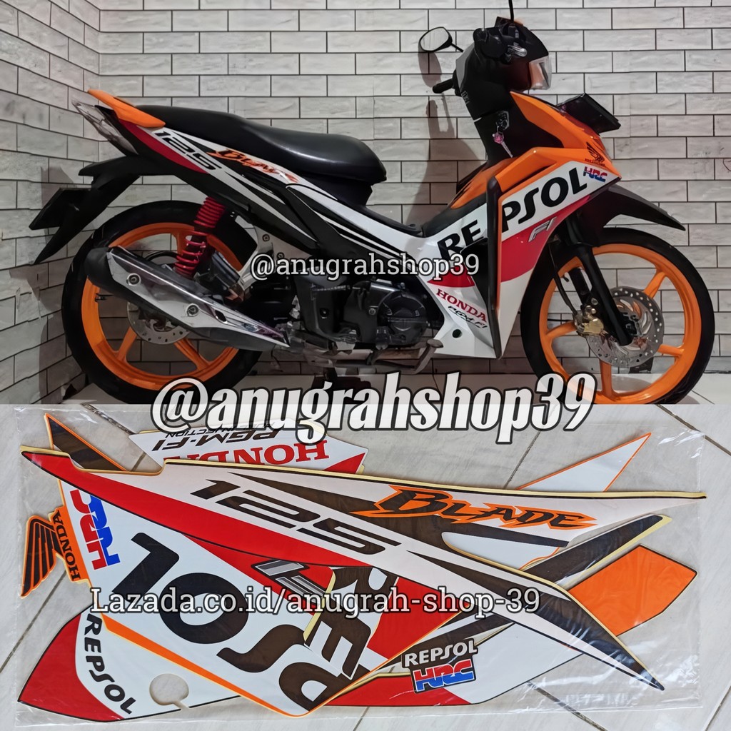 striping stiker honda blade repsol 2014, polet lis stiker blade repsol fi 125 2014