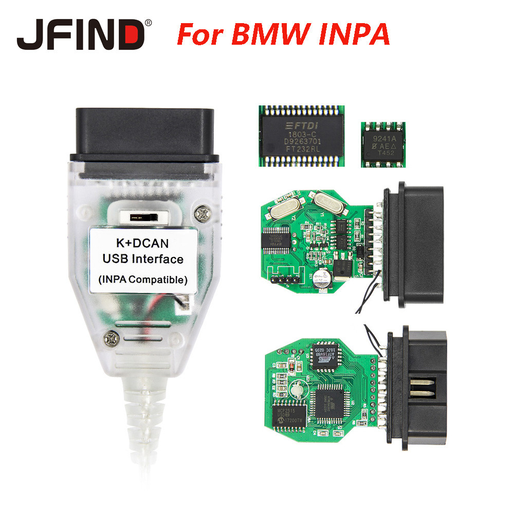For BMW K+DCAN FTDI 9241A With Switch K DCAN OBD 2 OBD2 Interface OBDII Car Diagnostic Auto Tools