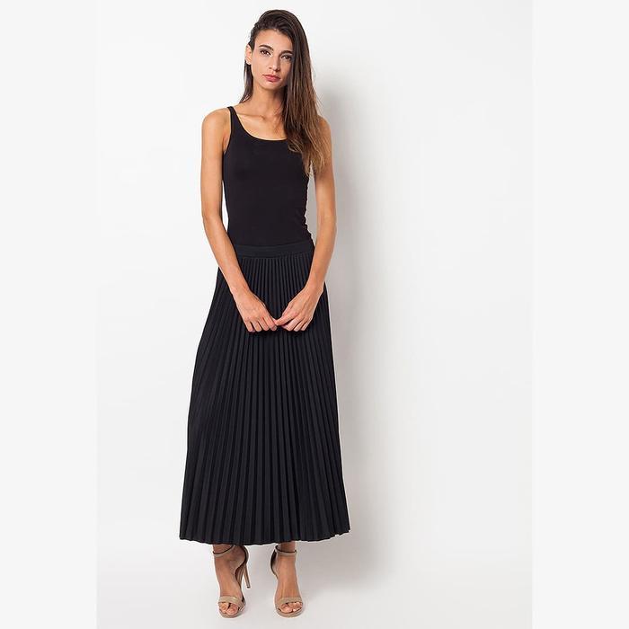 mjyc- Duapola Jumbo Rok Panjang Plisket Payung Aline 7776 - Hitam