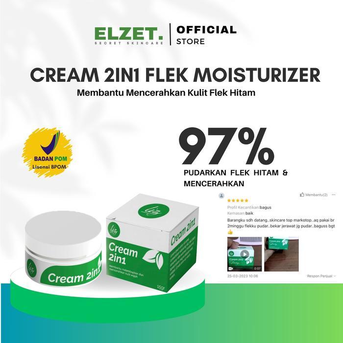 z3kl- Cream 2In1 Glowing Elzet Skincare Bpom Pemutih Wajah Glowing