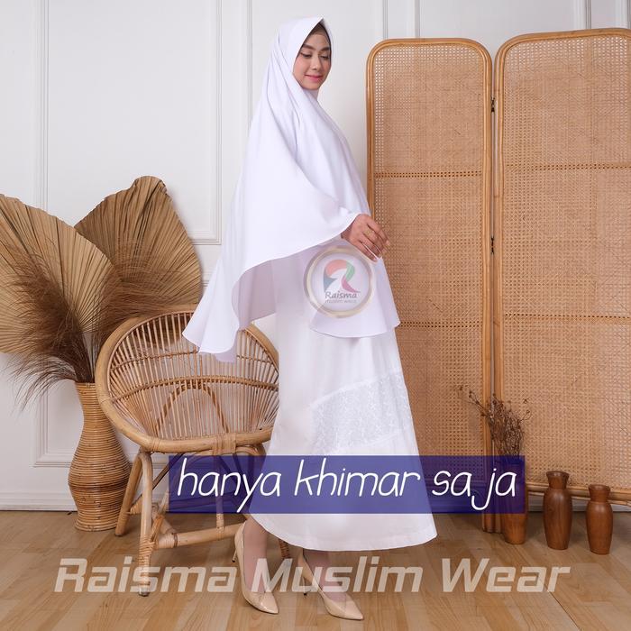 TERMURAH PERLENGKAPAN UMROH KHIMAR WARNA PUTIH