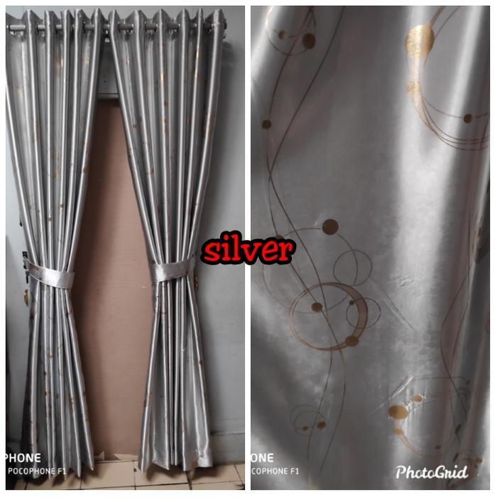 gorden blackout model smokring print emas motif minimalis