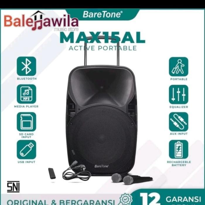 Speaker Aktif PORTABLE Baretone Max 15AL 15inch