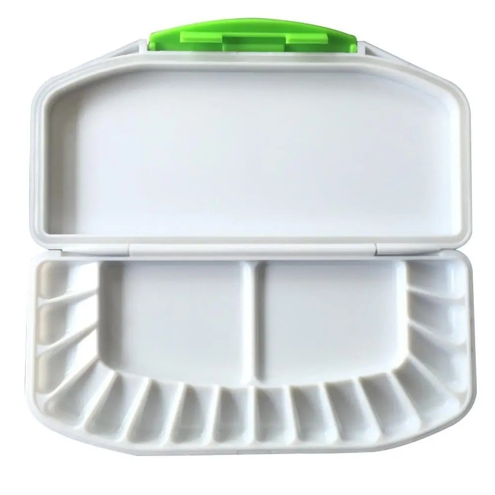 Portable 16-Well Watercolor Palette Artist Grade Leak-proof Folding Paint Box Lightweight Drawing