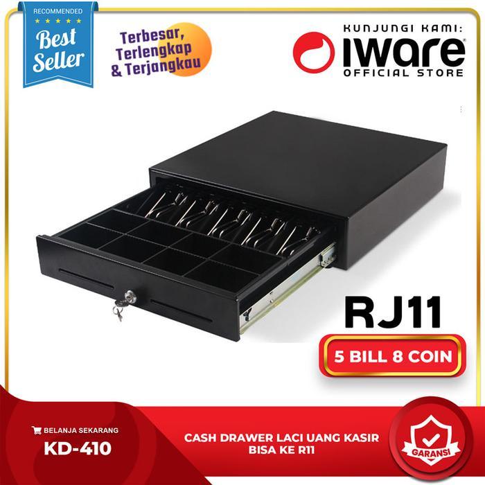 CASH DRAWER LACI UANG KASIR IWARE KD-410 RJ11 5 BILL 8 COIN