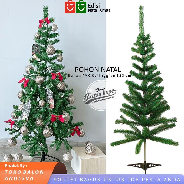 Pohon Natal Pvc 120 Cm / Pohon Natal Christmas Tree Tinggi 120 Cm / Ornamen Hiasan Pohon Natal Pvc