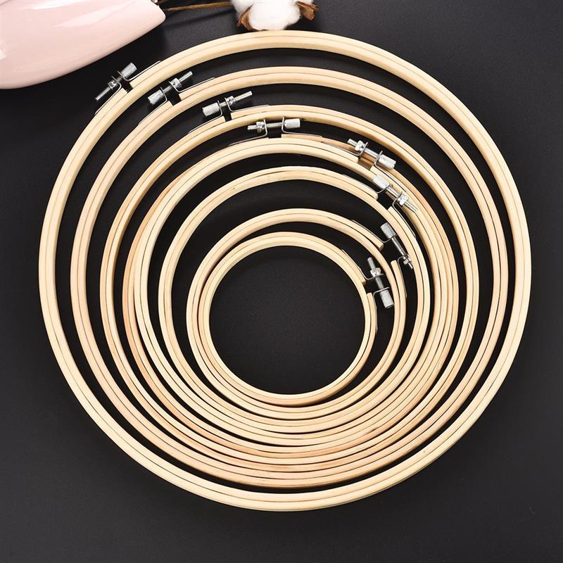 10pcs/Set 10-30cm Wooden Embroidery Hoops Frame Set Bamboo Embroidery Hoop Rings For DIY Cross Stitc