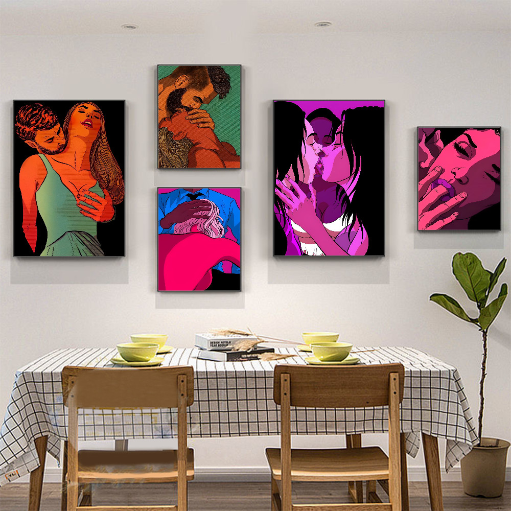 Sexy Pink 80s Poster Anime Posters Sticky Vintage Room Home Bar Cafe Decor Kawaii Room Decor