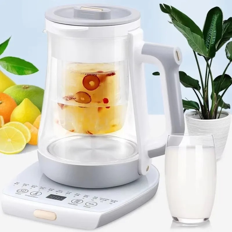1.8L Electric Kettle Multifunctional Kettle Boiler Health Flower Teapot Coffee Pot Steel Glass