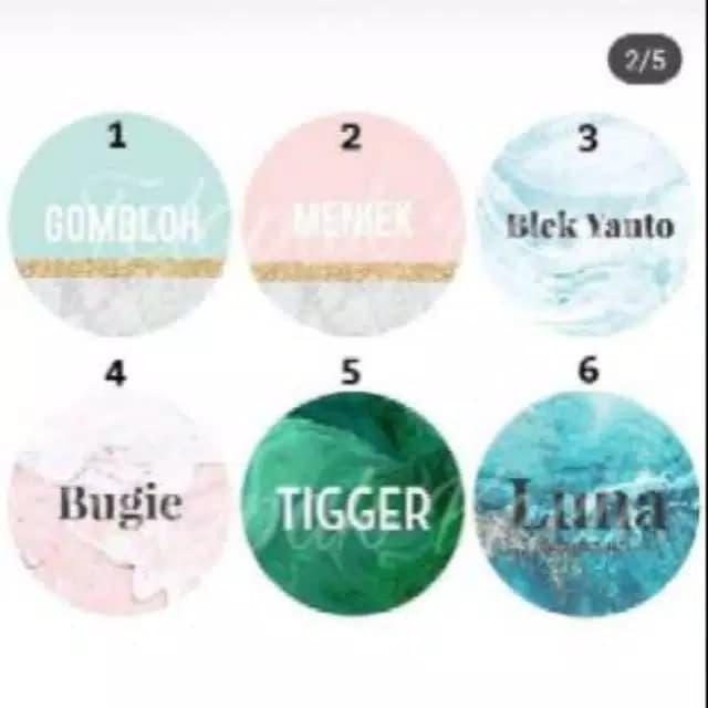 Pet Tag Custom Kucing Anjing Anti Hilang - Marble