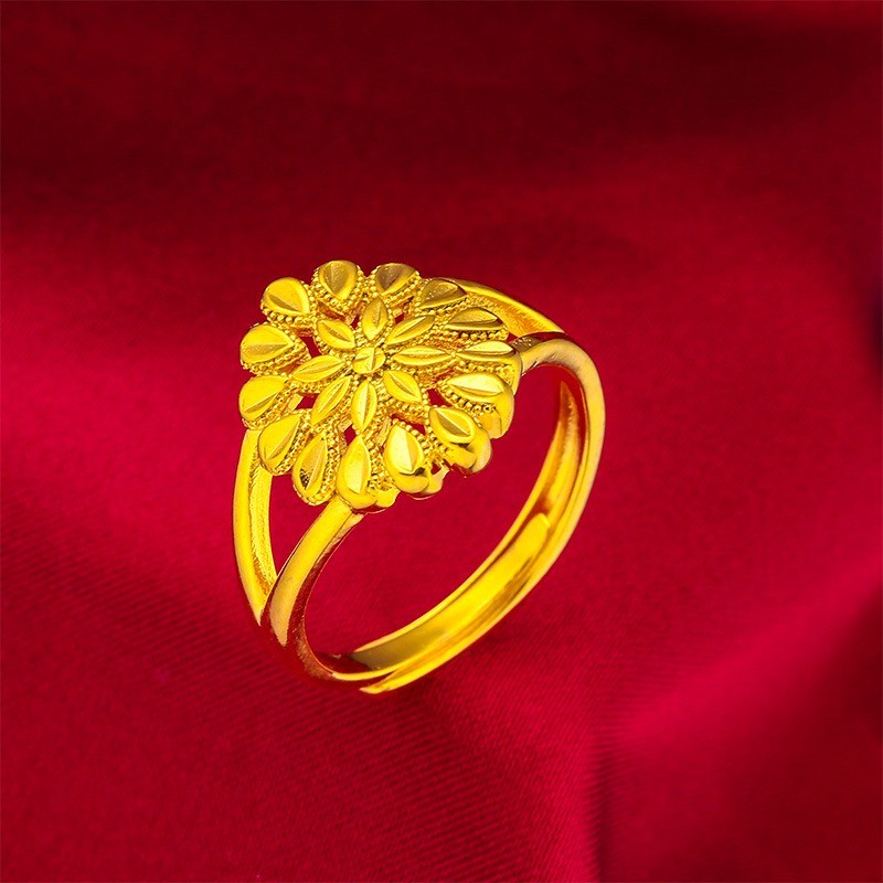 Gold ring AU999 24K pure gold men's and women's dragon scales adjustable gold ring real gold fashion