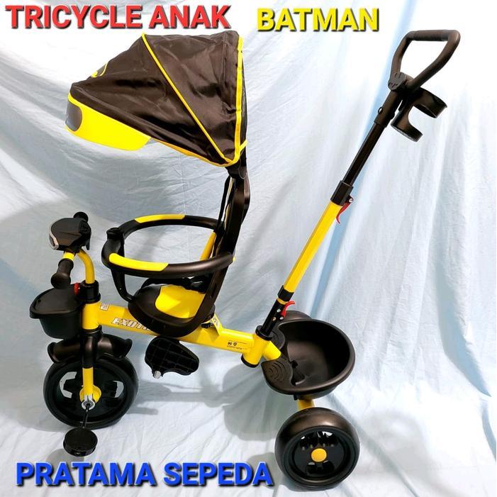 PROMO Stroller Bayi Sepeda Roda Tiga Exotic 1262 Batman Musik+Lampu Dorongan Dorong