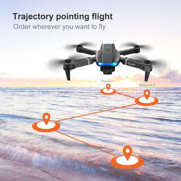 1tls- Drone Pro E99, Kamera Kendali Jarak Jauh 4K Piksel, Terbang Kendali Jarak Jauh