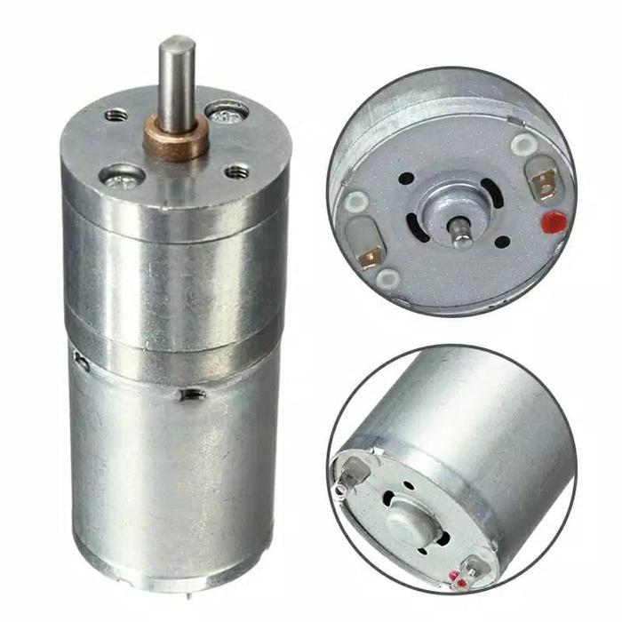 MOTOR DC 25MM 50M GEARBOX GEAR BOX TORSI TINGGI 12V DC BAHAN BAJA