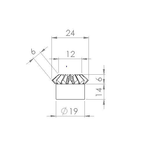 Gear Bevel 15T Diameter 24mm