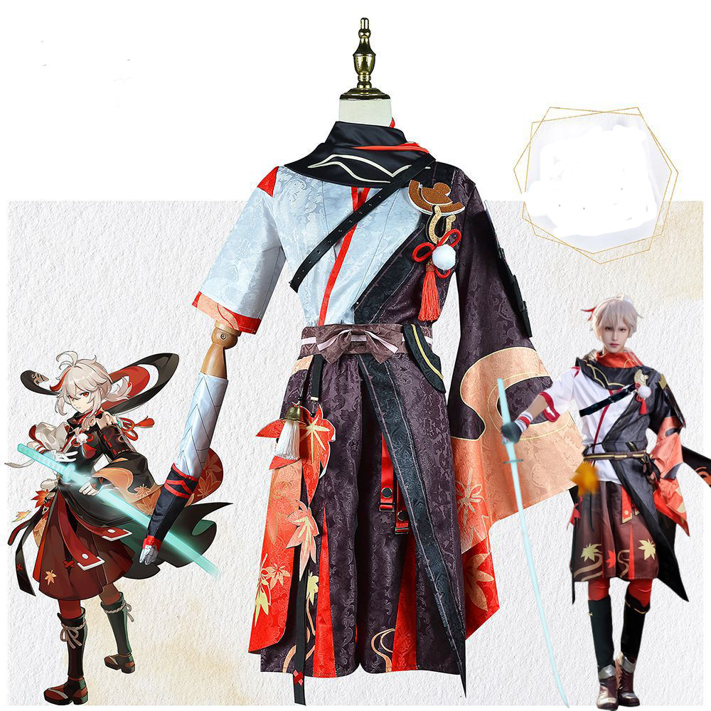 Game Genshin Impact Kaedehara Kazuha Cosplay Costume Halloween Uniform Kazuha Printed Kimono Combat
