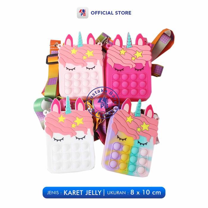 BERKUALITAS Mainan Pop it / Pop it Murah : Tas Pop It Mainan Anak Perempuan Unicorn Mini Sling Bag
