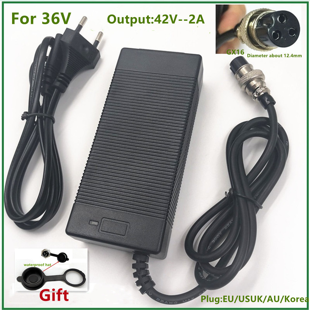 36V Li-ion Battery Charger Output 42V2A Charger for 36V Electric Bike