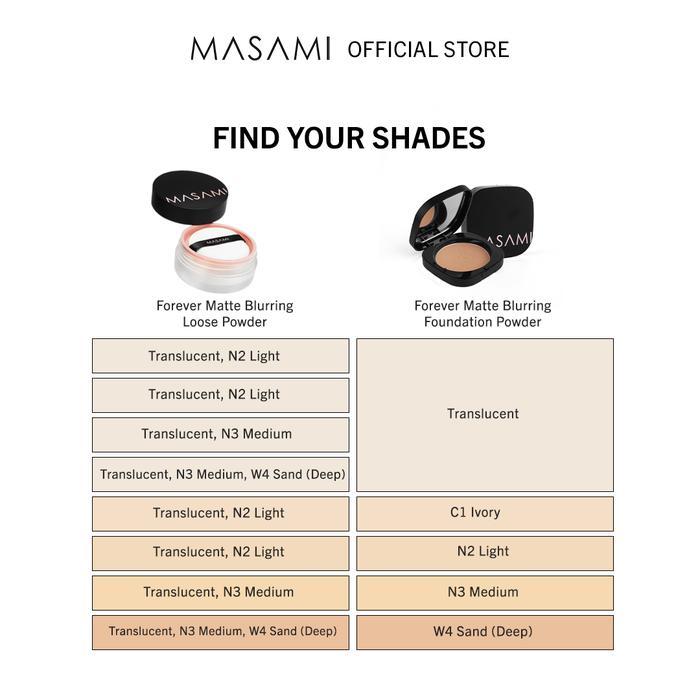 v89n- Masami Forever Matte Blurring Foundation Powder / Bedak Padat / Compact Powder Wajah