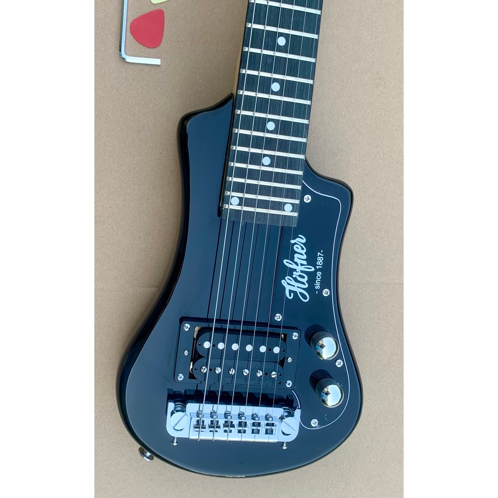 New Arrive Hofner Shorty Electric Travel Guitar In Black Free Bag