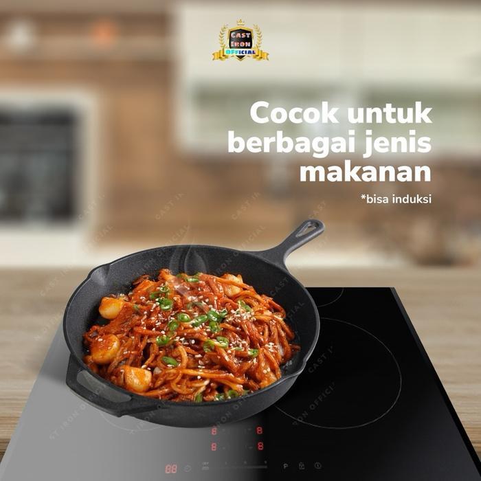 Cypruz Kitchenware - Panci wajan cast iron pan skillet 30.5 cm 12 inch /fry pan best seller Besi