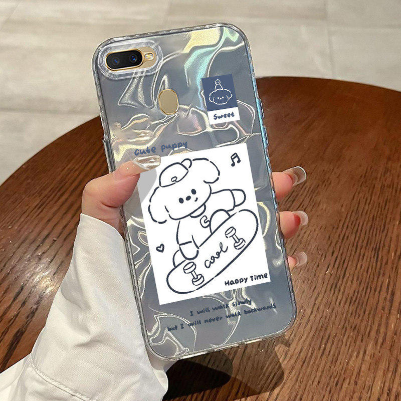 Casing Hp Untuk OPPO A7 OPPO A5s OPPO A12 OPPO A12S A11k Case Casing pola Anjing Skateboard Cesing H