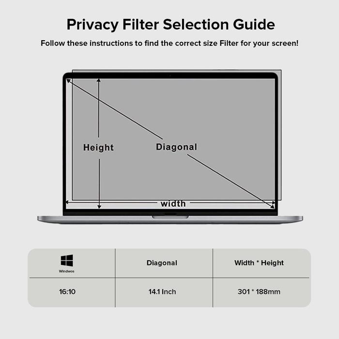 FILTER ANTI SPY LAPTOP - LAYAR PRIVASI - ANTI RADIASI, ANTI BLUE LIGHT