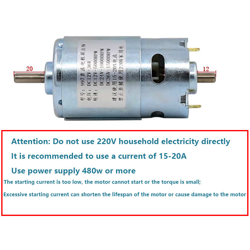 997 Dc Motor High Power, High Torque, Adjustable Speed, Cw Ccw For Lawn Mowers, Lathe Bench Drills,