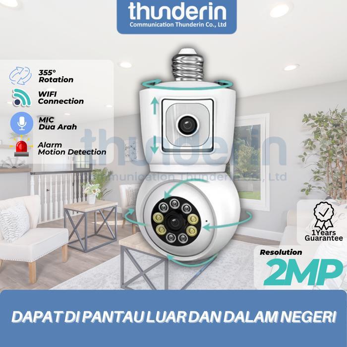 Thunderin CCTV Camera IP Wifi , CCTV Wifi Dual Lensa PTZ Color Full